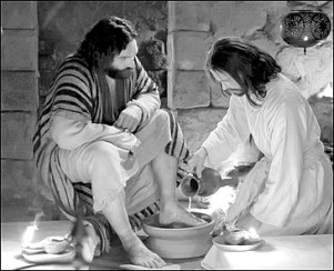 WASHING FEET BW