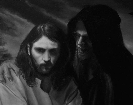 temptation of christ bw